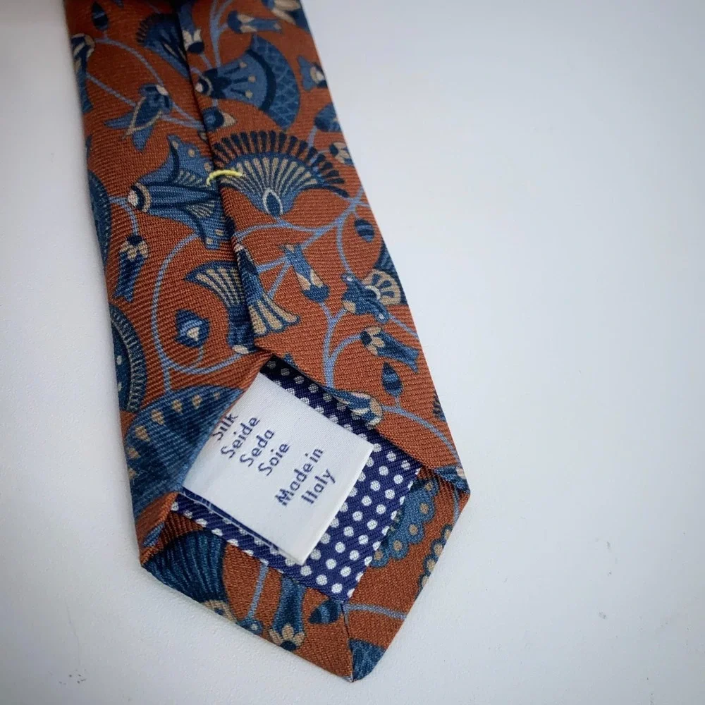 Eton Tie Mens One Size Colorful Floral‎ Silk Classic Fit Necktie Italy Made NWT